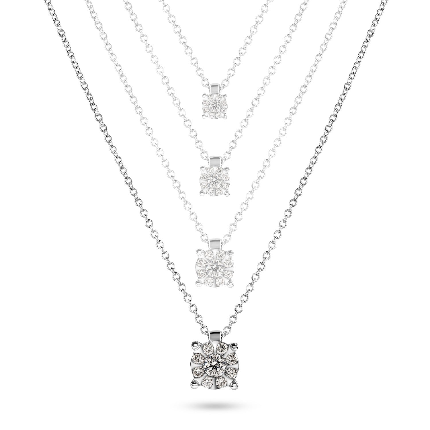 NECKLACE WHITE GOLD 750 & PRECIOUS STONES - 100509