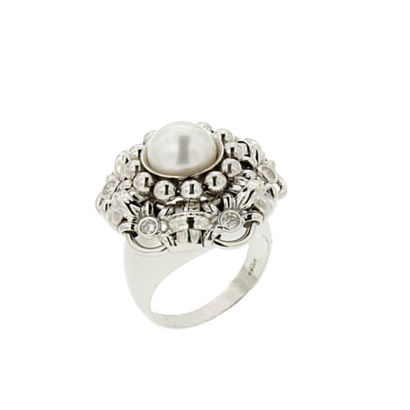 RING WHITE GOLD 750 & PEARLS - 11030