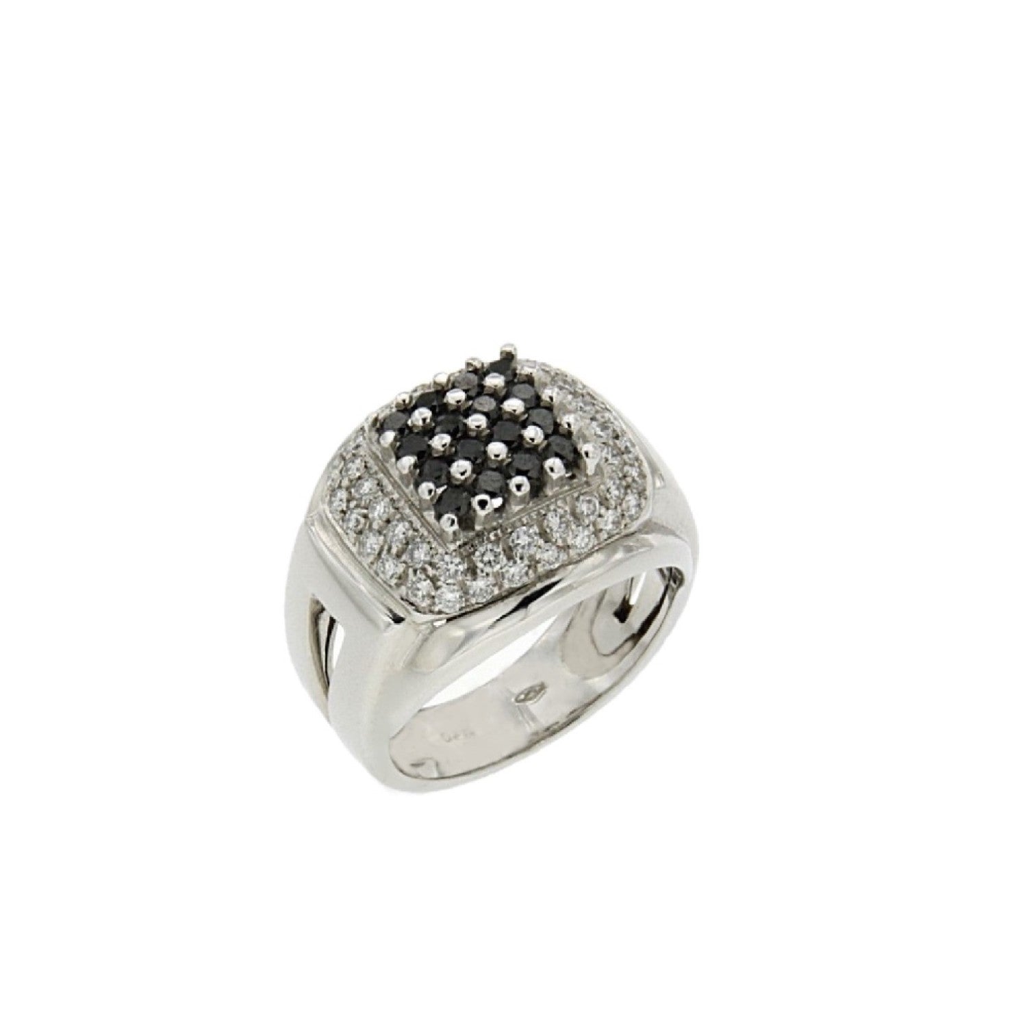 RING WHITE GOLD 750 & PRECIOUS STONES - 11697