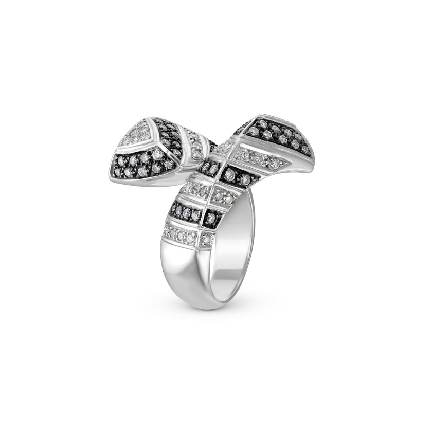 RING WHITE GOLD 750 & PRECIOUS STONES - 11722