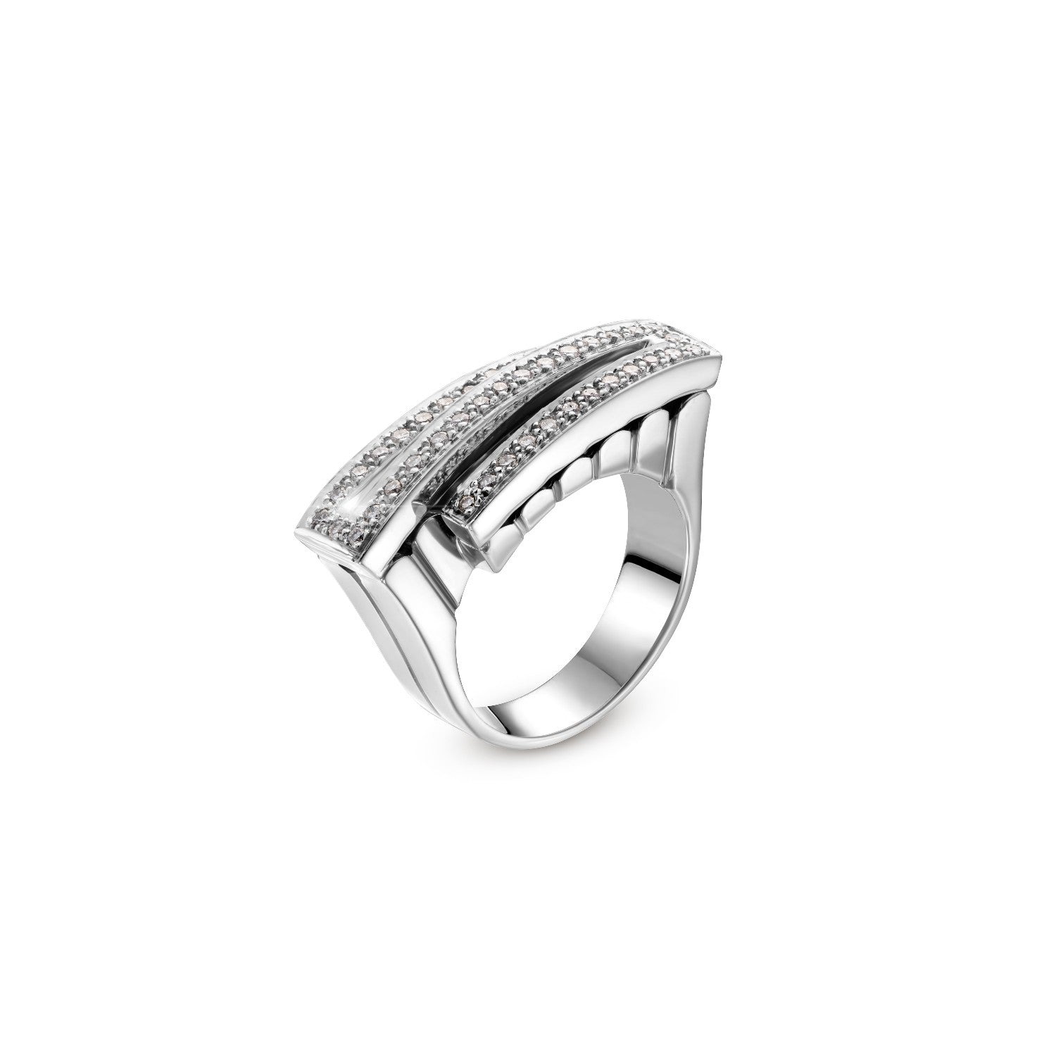 RING WHITE GOLD 750 & PRECIOUS STONES - 11724
