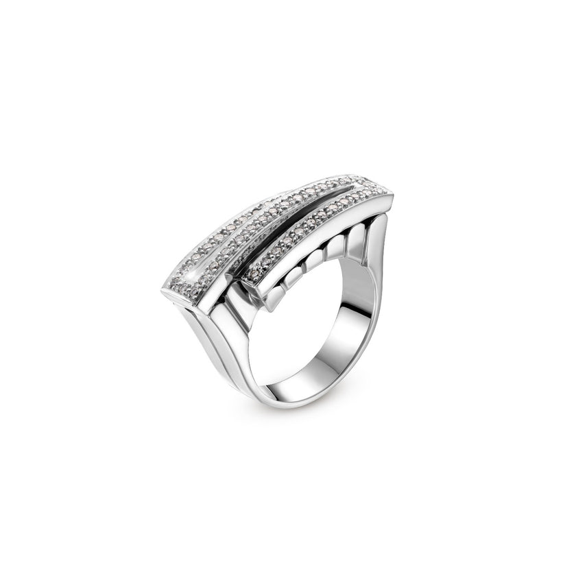 RING WHITE GOLD 750 & PRECIOUS STONES - 11724