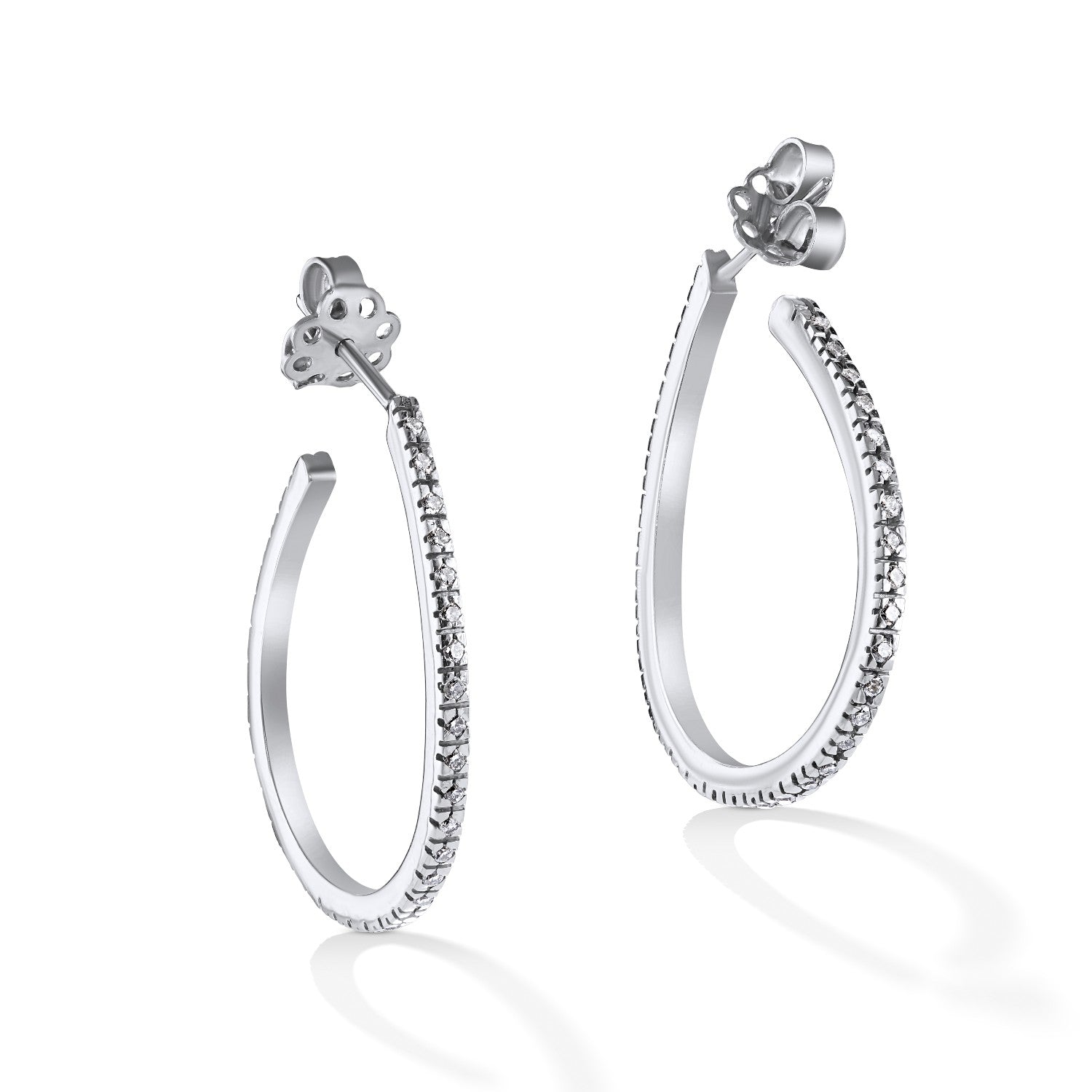 EARRINGS WHITE GOLD 750 & PRECIOUS STONES - 11747