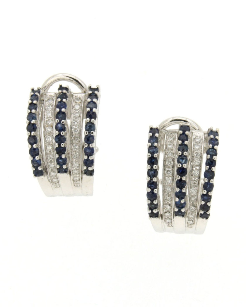 EARRINGS WHITE GOLD 750 & PRECIOUS STONES - 11781
