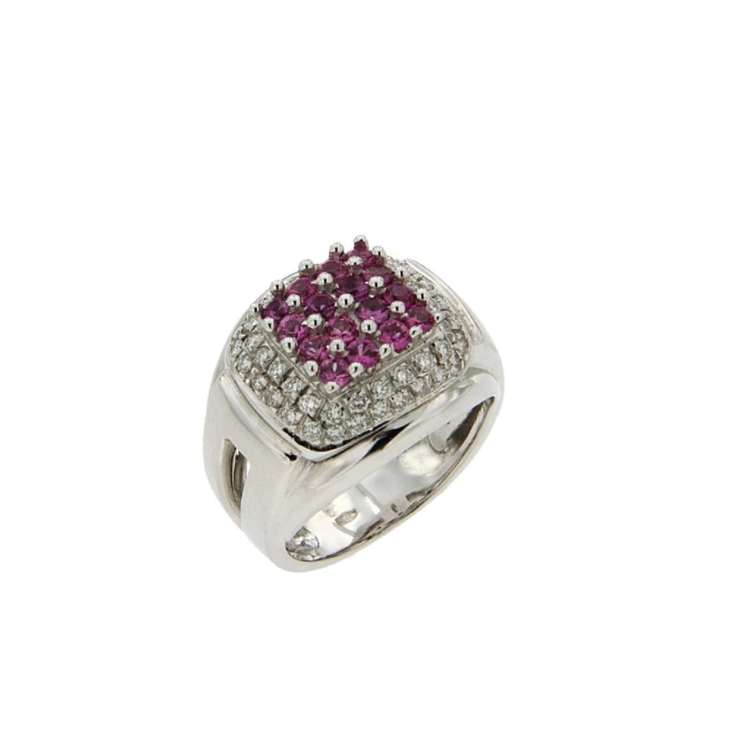 RING WHITE GOLD 750 & PRECIOUS STONES - 13310