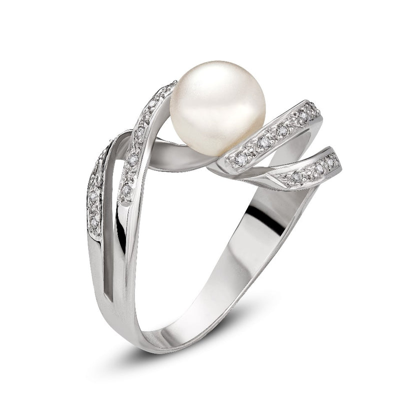 RING WHITE GOLD 750 & PEARLS - 14319