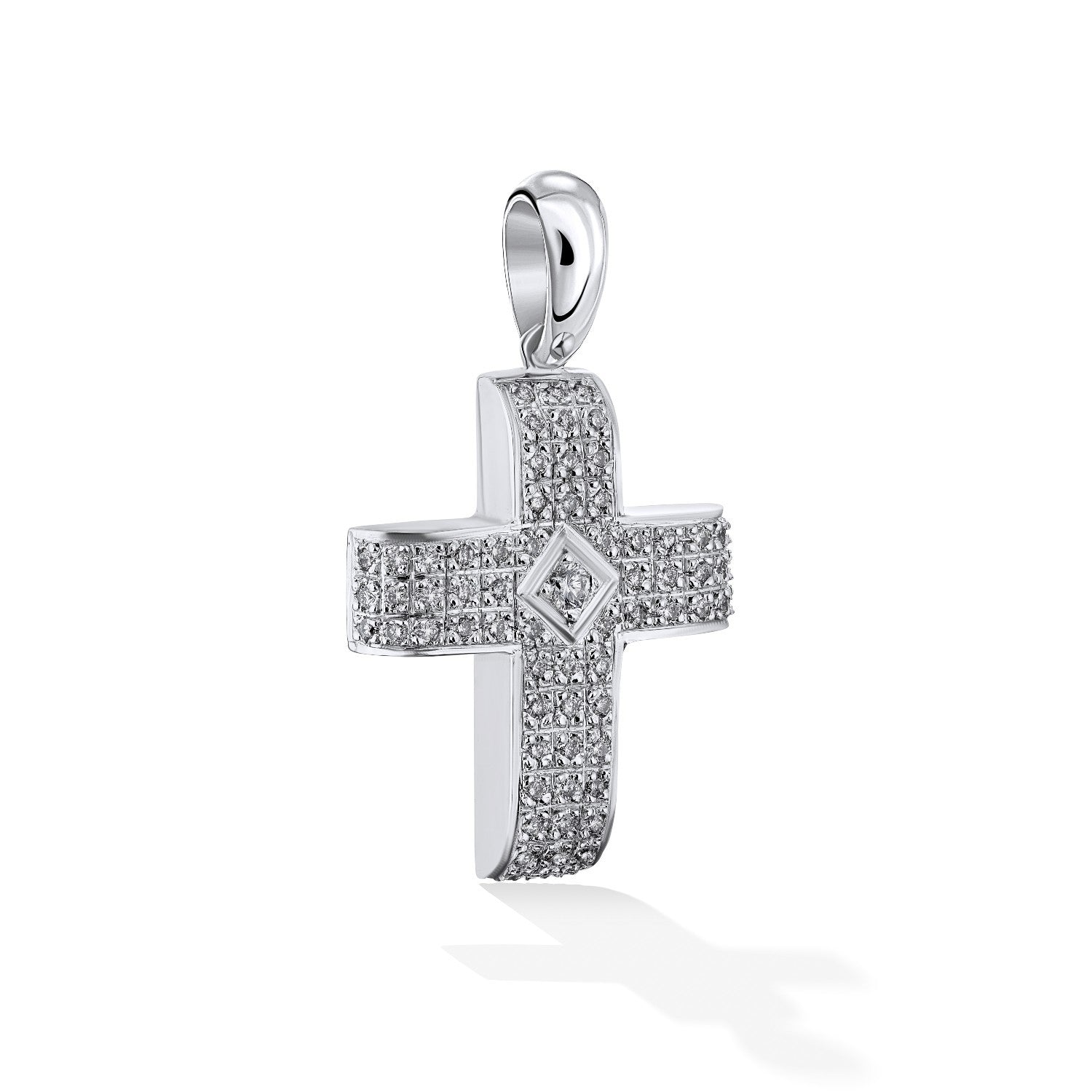 CROSS WHITE GOLD 750 & PRECIOUS STONES - 1595