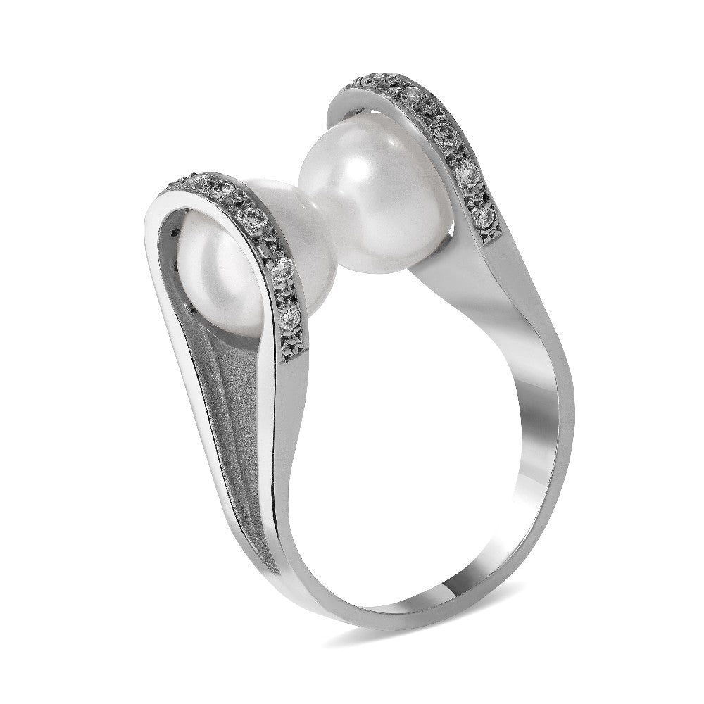RING WHITE GOLD 750 & PEARLS - 18979
