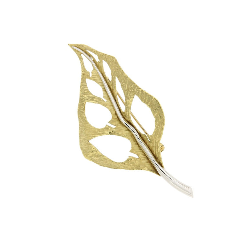 BROOCH YELLOW & WHITE GOLD 750 - 19701