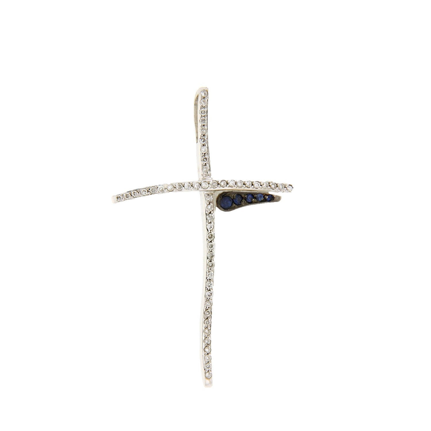 CROSS WHITE GOLD 750 & PRECIOUS STONES - 22311