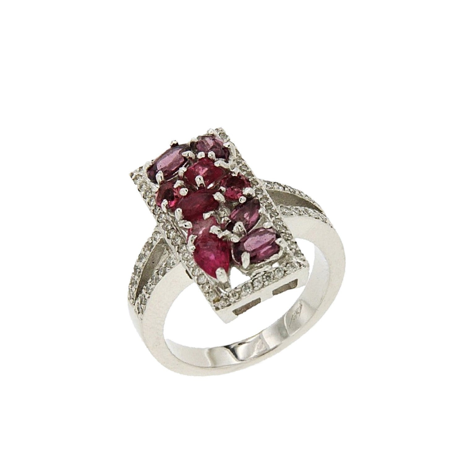 RING WHITE GOLD 750 & PRECIOUS STONES - 22323