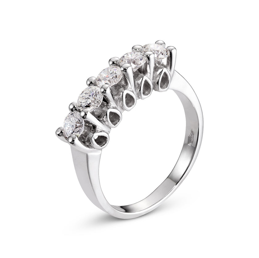 RING WHITE GOLD 750 & PRECIOUS STONES - 23577