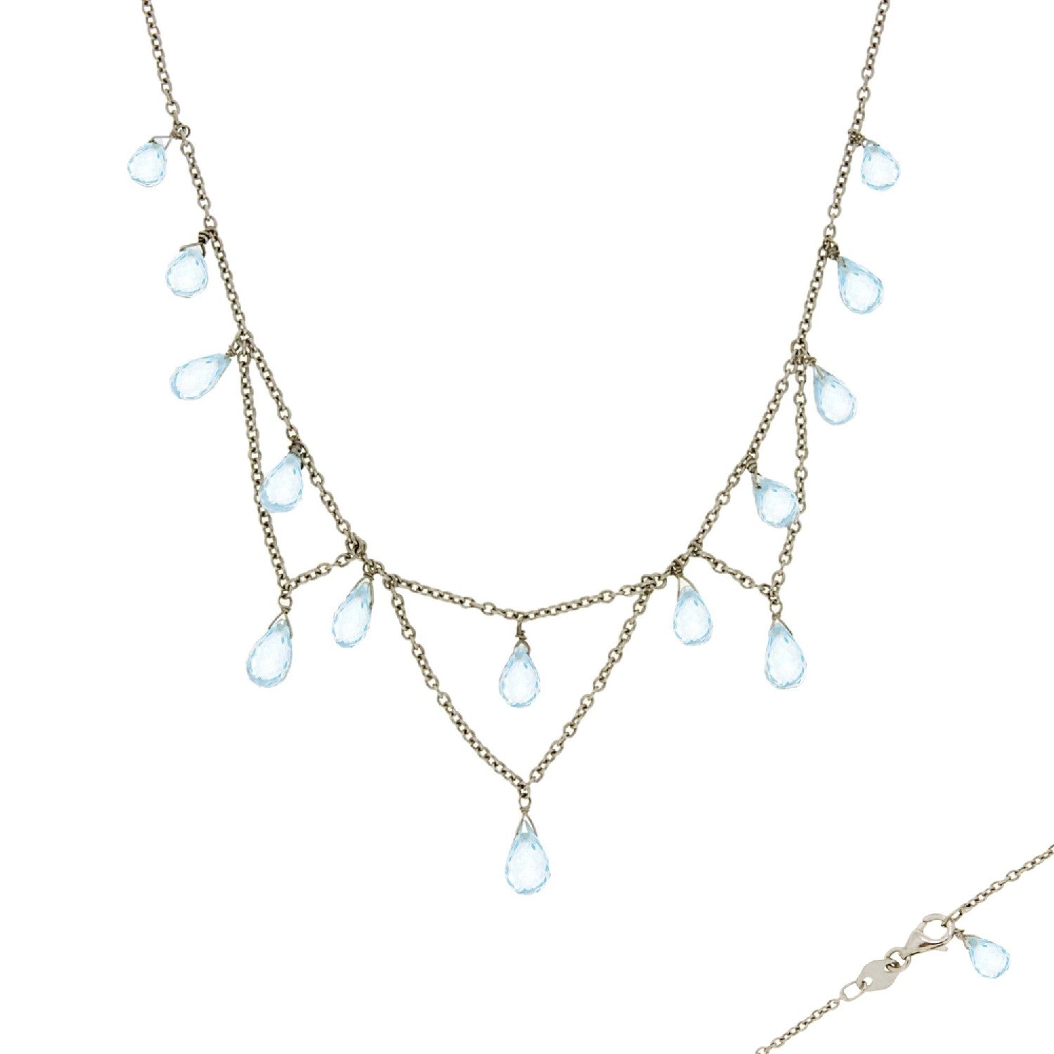 NECKLACE WHITE GOLD 750 & SEMIPRECIOUS STONES - 24290
