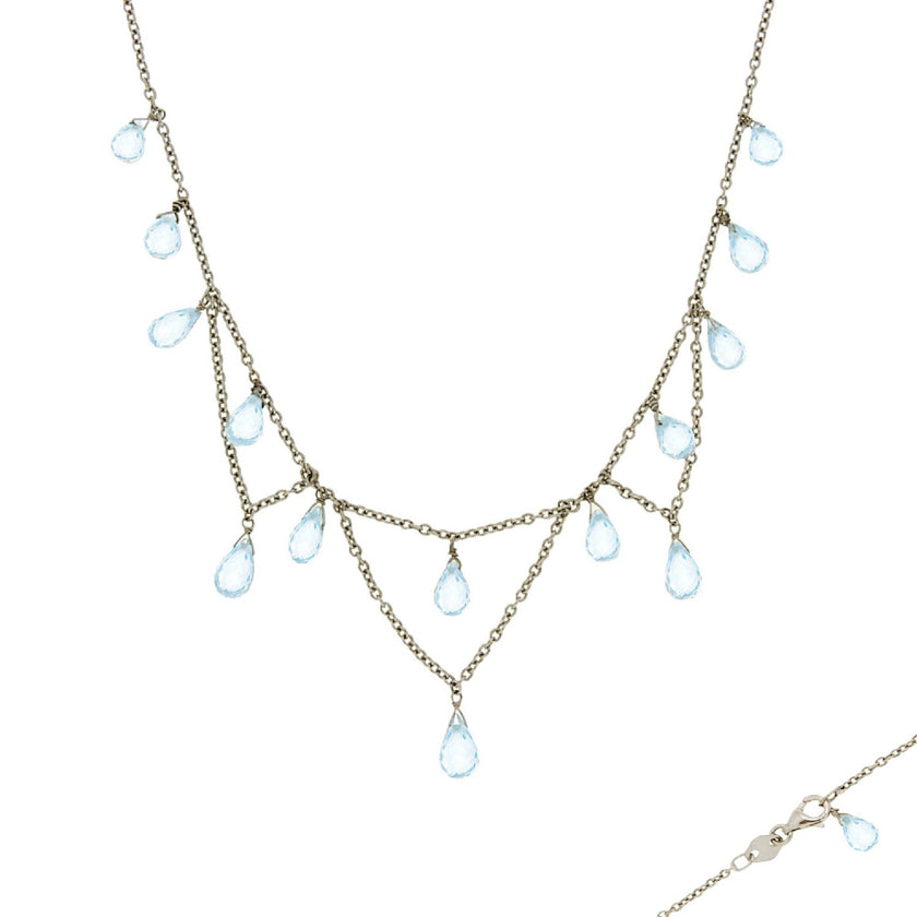 NECKLACE WHITE GOLD 750 & SEMIPRECIOUS STONES - 24290