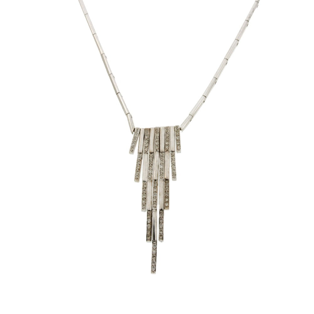 NECKLACE WHITE GOLD 750 & PRECIOUS STONES - 26028