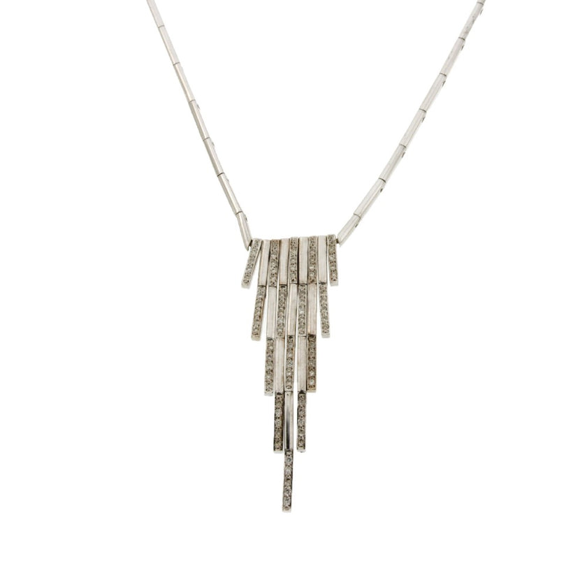 NECKLACE WHITE GOLD 750 & PRECIOUS STONES - 26028