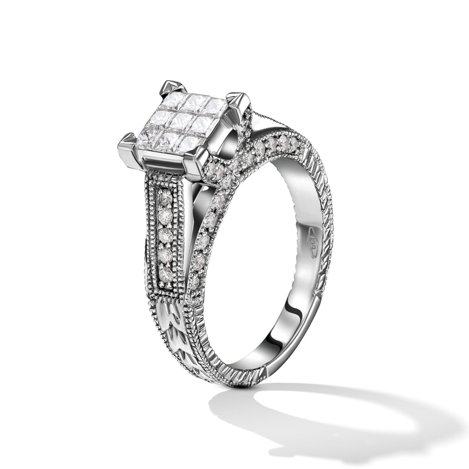 RING WHITE GOLD 750 & PRECIOUS STONES - 2685