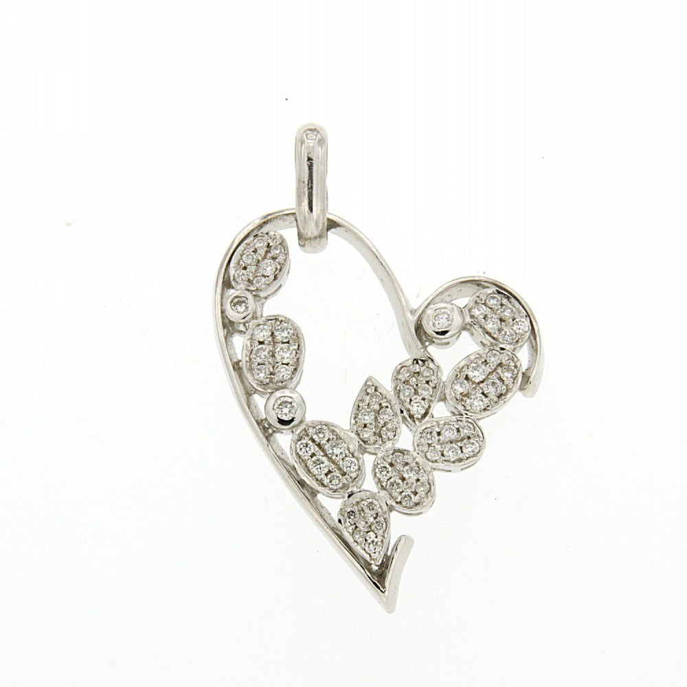 PENDANT WHITE GOLD 750 & PRECIOUS STONES - 28219