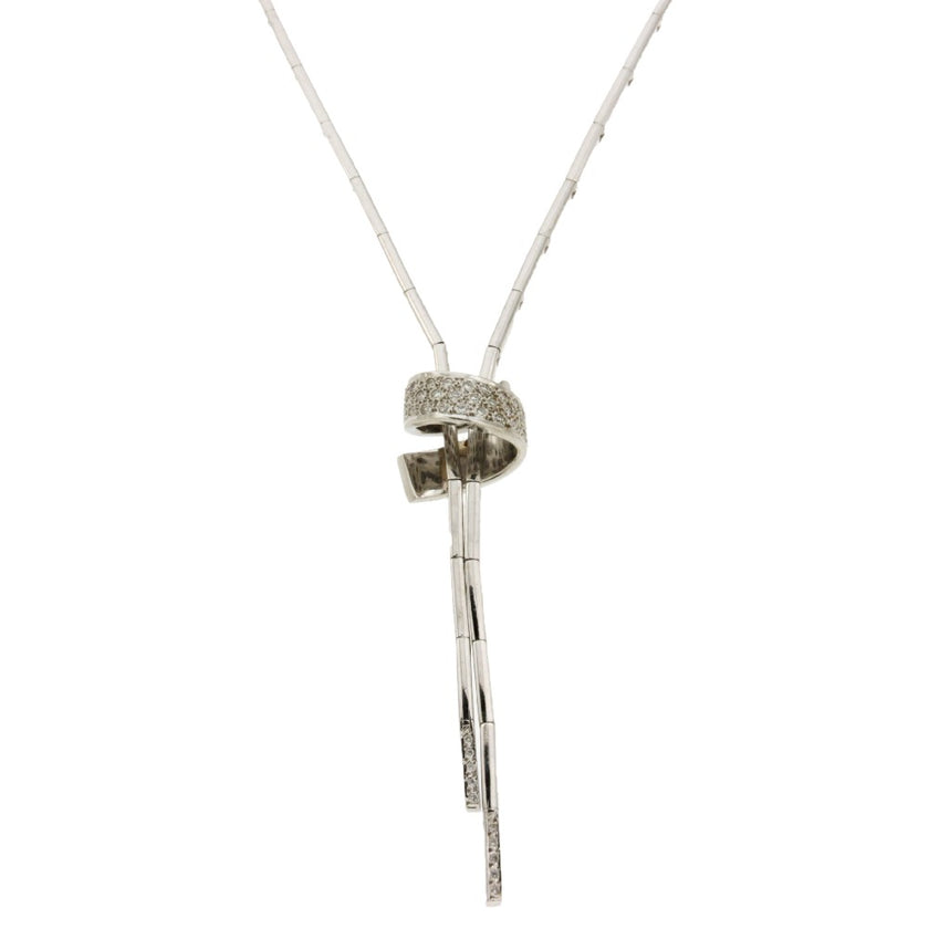 NECKLACE WHITE GOLD 750 & PRECIOUS STONES - 28378