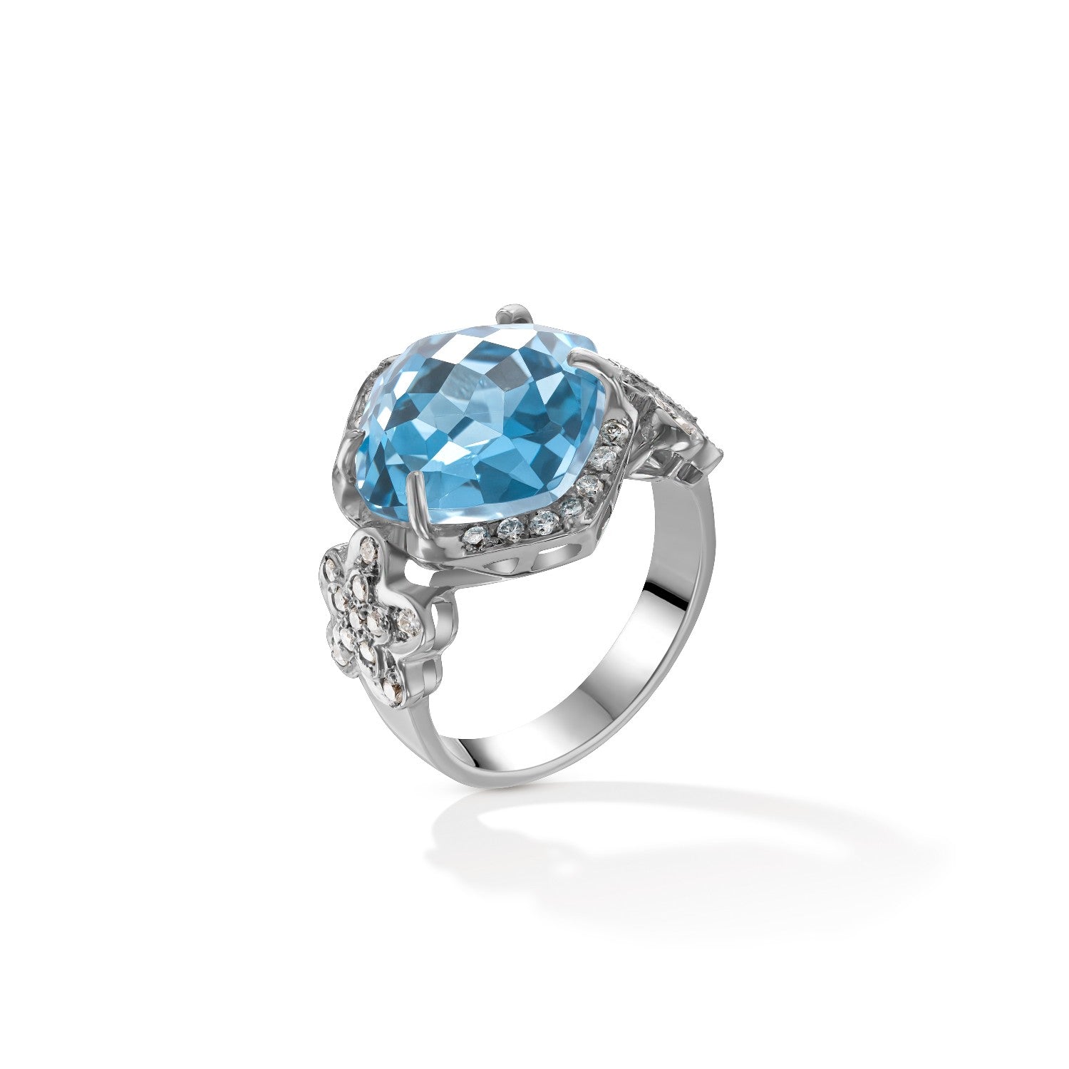 RING WHITE GOLD 750 & PRECIOUS STONES - 28914