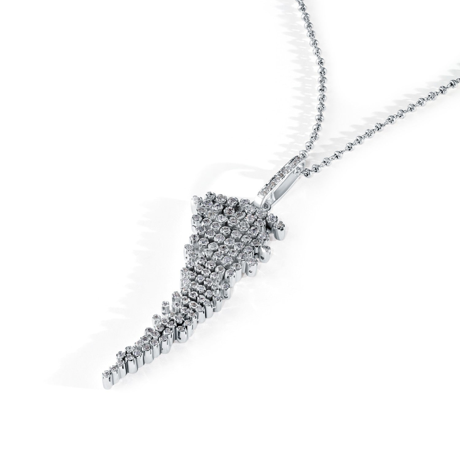 PENDANT WHITE GOLD 750 & PRECIOUS STONES - 29663