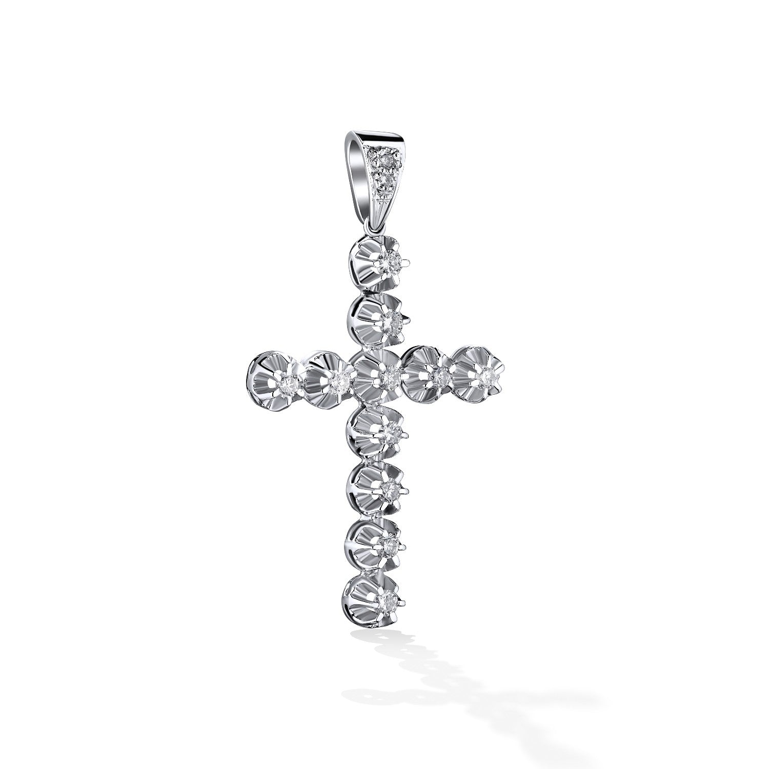 CROSS WHITE GOLD 750 & PRECIOUS STONES - 32807