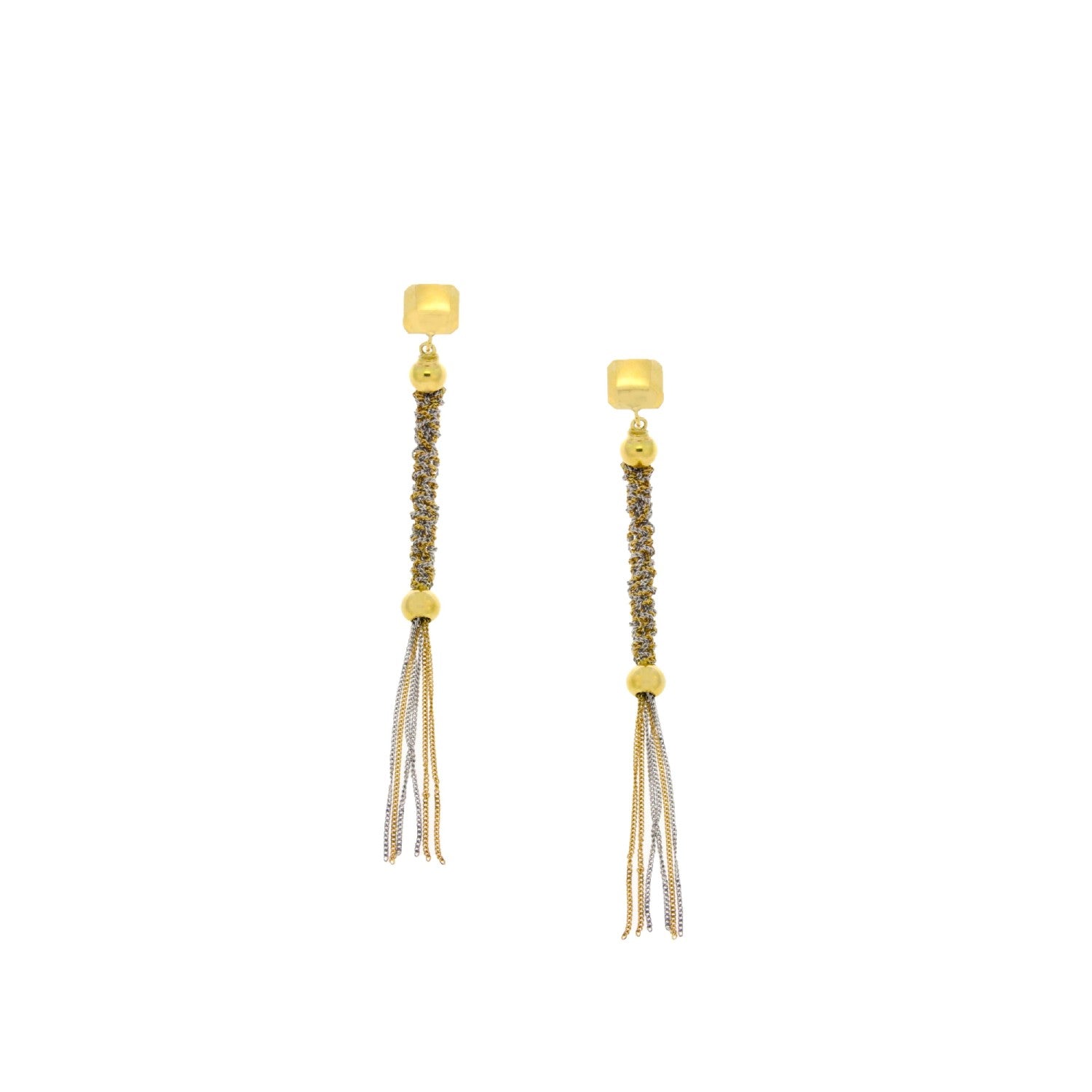 EARRINGS YELLOW & WHITE GOLD 750 - 33981