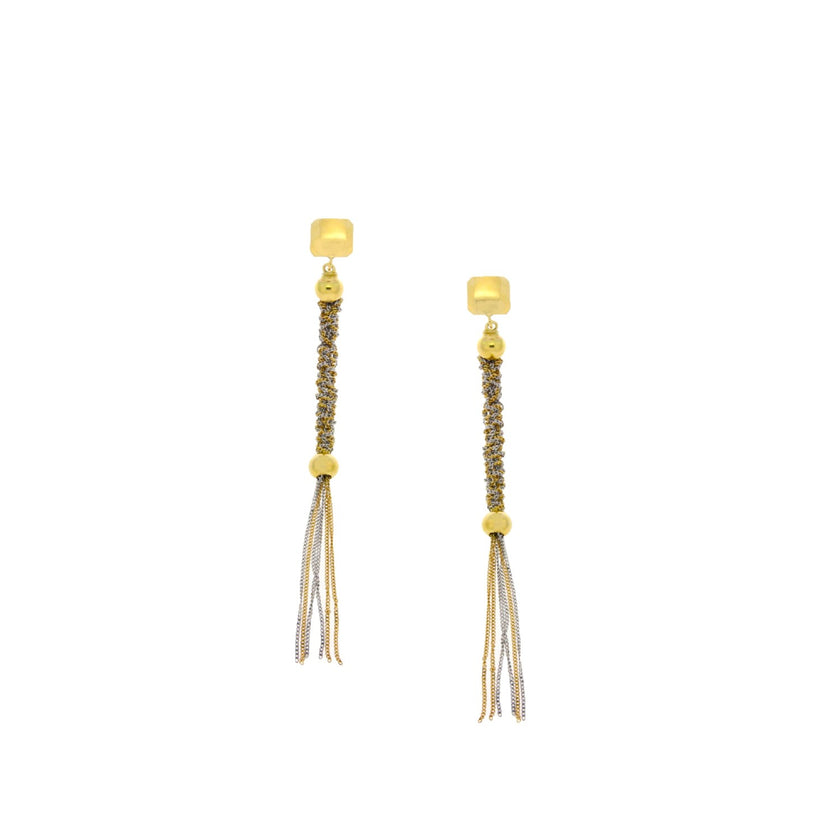 EARRINGS YELLOW & WHITE GOLD 750 - 33981