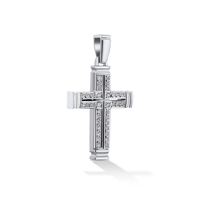 CROSS WHITE GOLD 750 & PRECIOUS STONES - 34970
