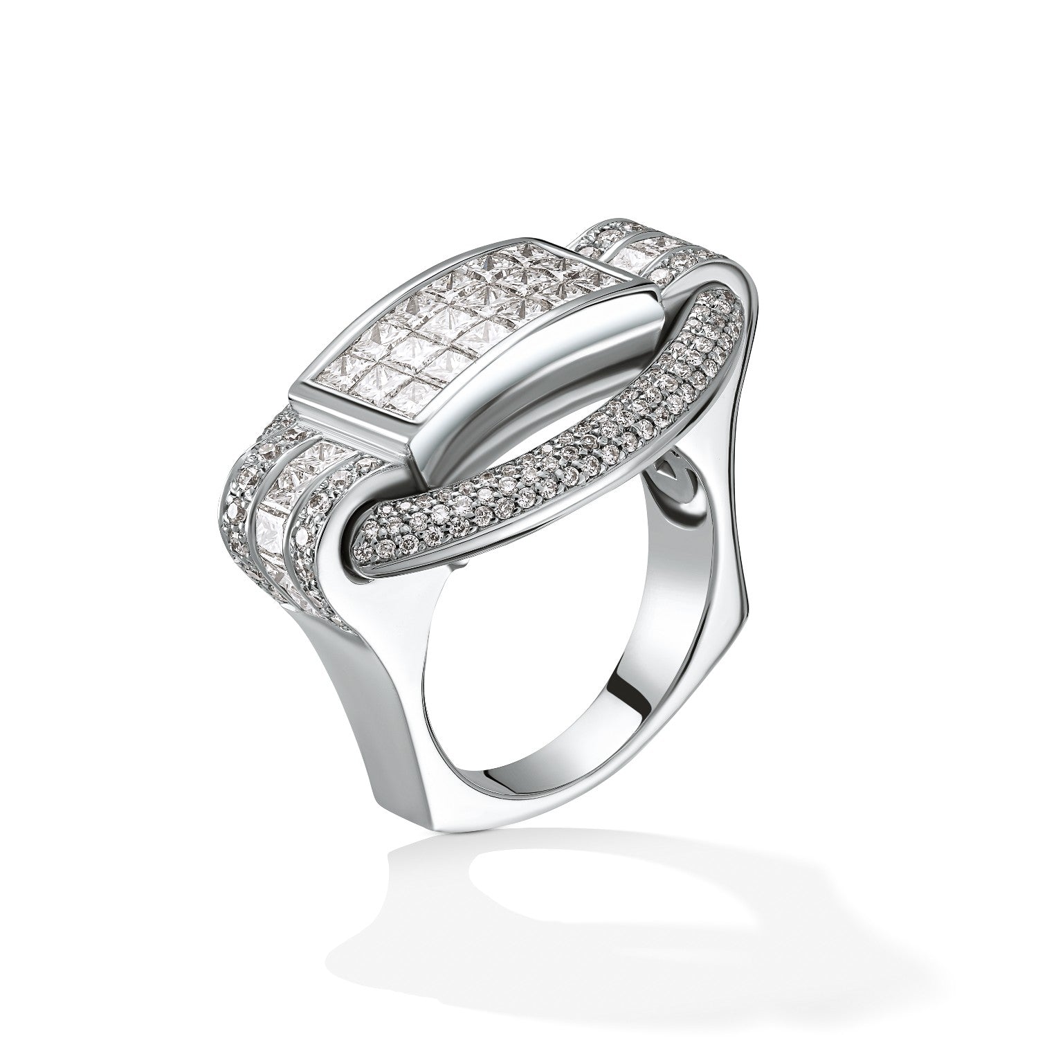 RING WHITE GOLD 750 & PRECIOUS STONES - 35866