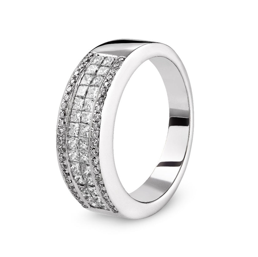 RING WHITE GOLD 750 & PRECIOUS STONES - 35878