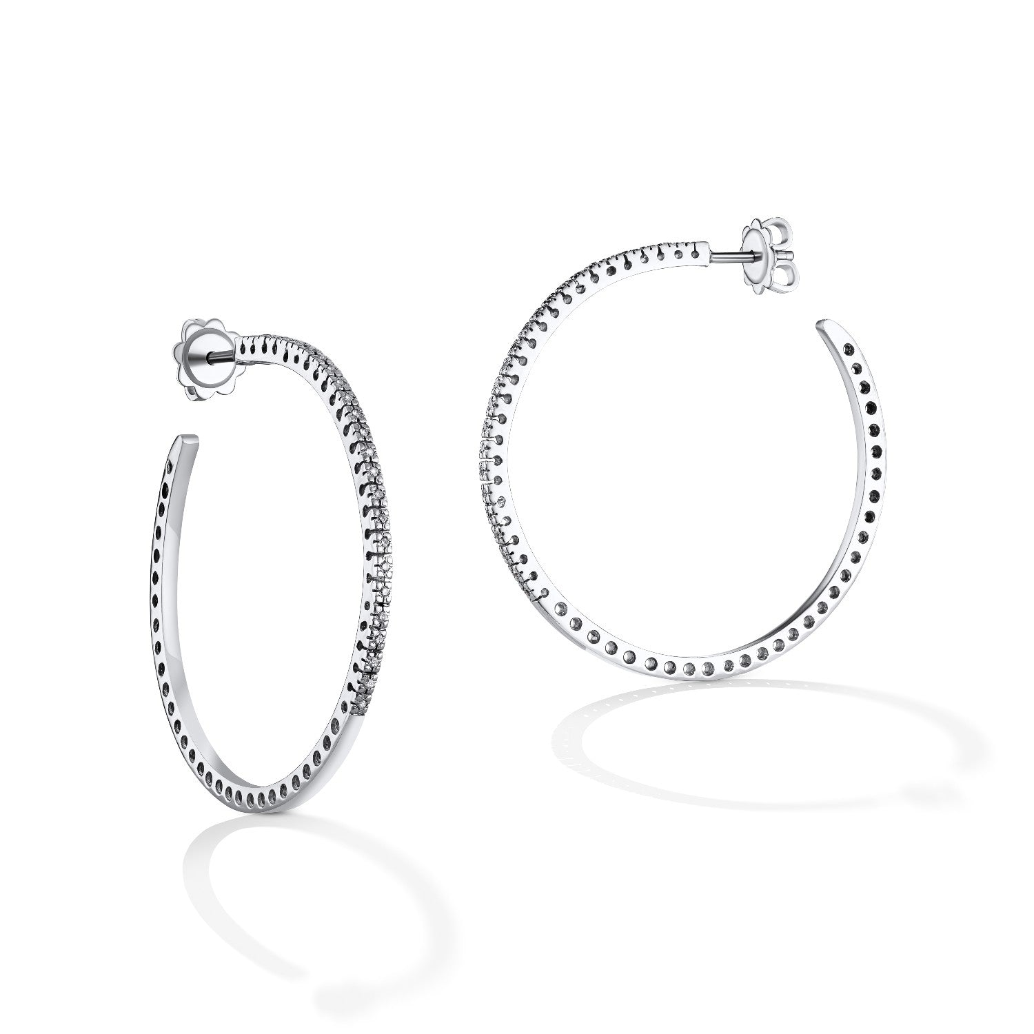 EARRINGS WHITE GOLD 750 & PRECIOUS STONES - 36487