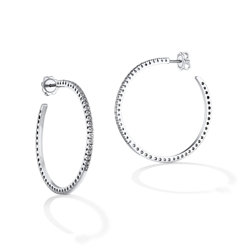 EARRINGS WHITE GOLD 750 & PRECIOUS STONES - 36487