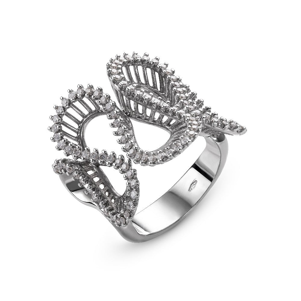 RING WHITE GOLD 750 & PRECIOUS STONES - 3849