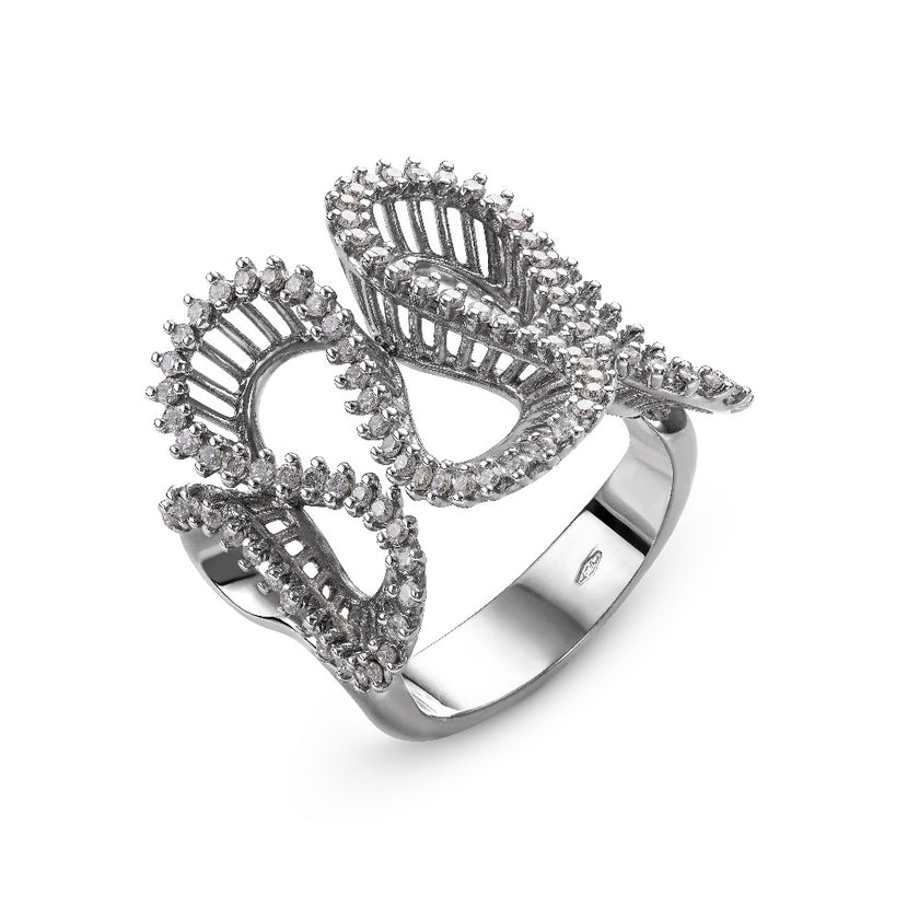 RING WHITE GOLD 750 & PRECIOUS STONES - 3849