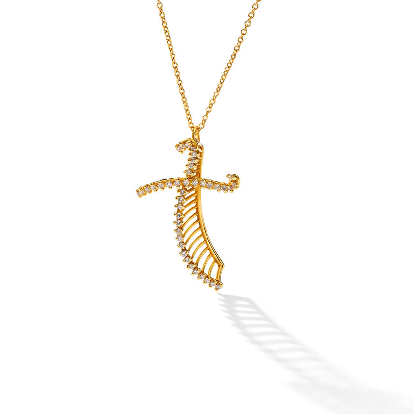 CROSS GOLD 750 & PRECIOUS STONES WITH CHAIN - 3863
