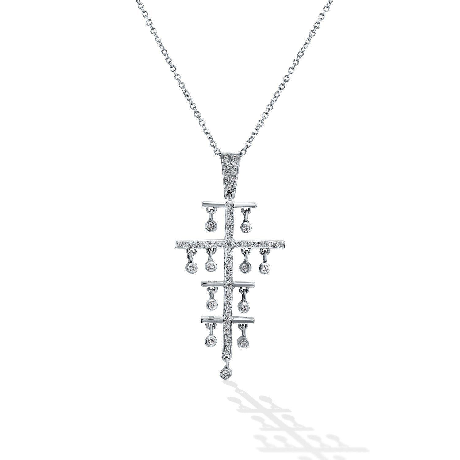 CROSS WHITE GOLD 750 & PRECIOUS STONES - 40950