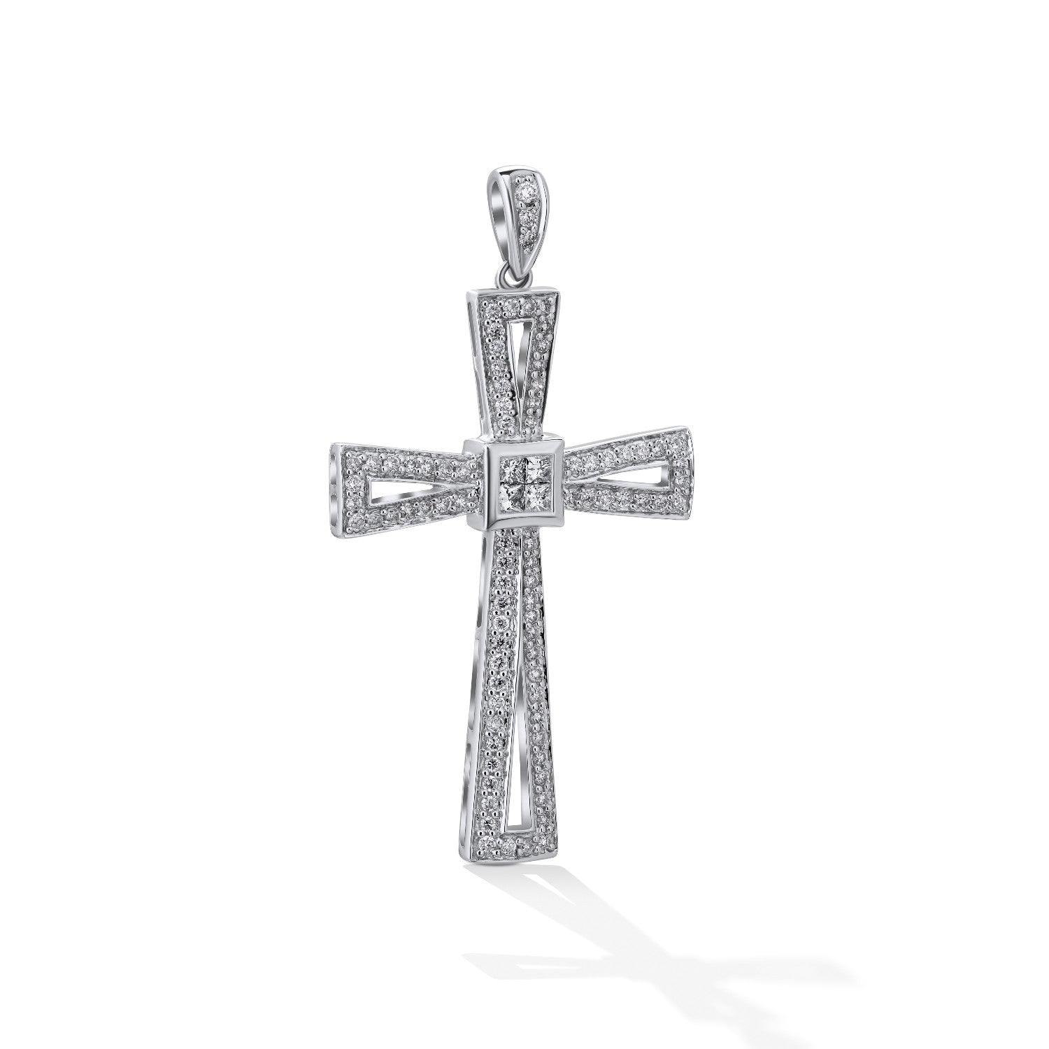 CROSS WHITE GOLD 750 & PRECIOUS STONES - 45773