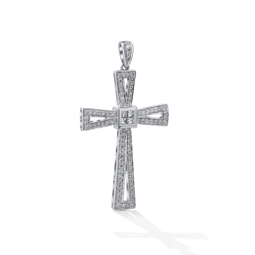 CROSS WHITE GOLD 750 & PRECIOUS STONES - 45773