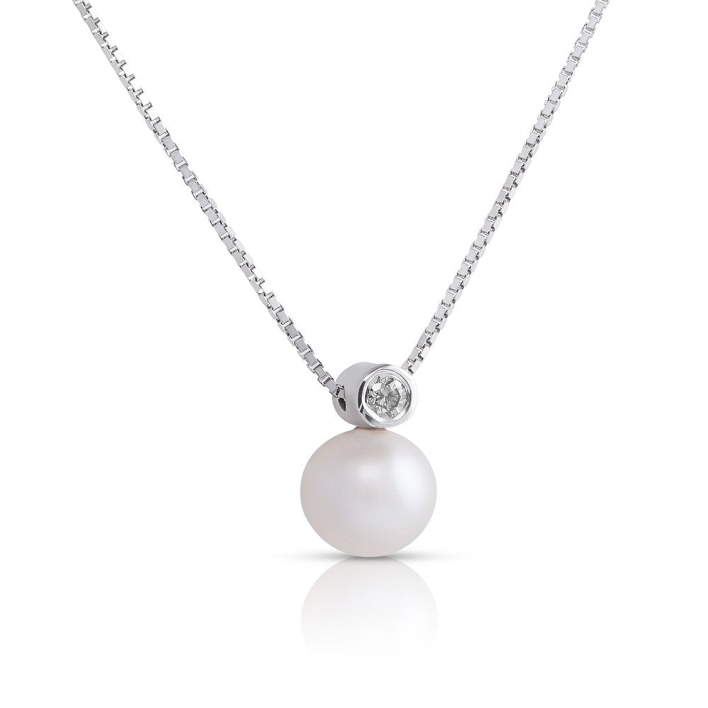 NECKLACE WHITE GOLD 750 & PEARLS - 48265
