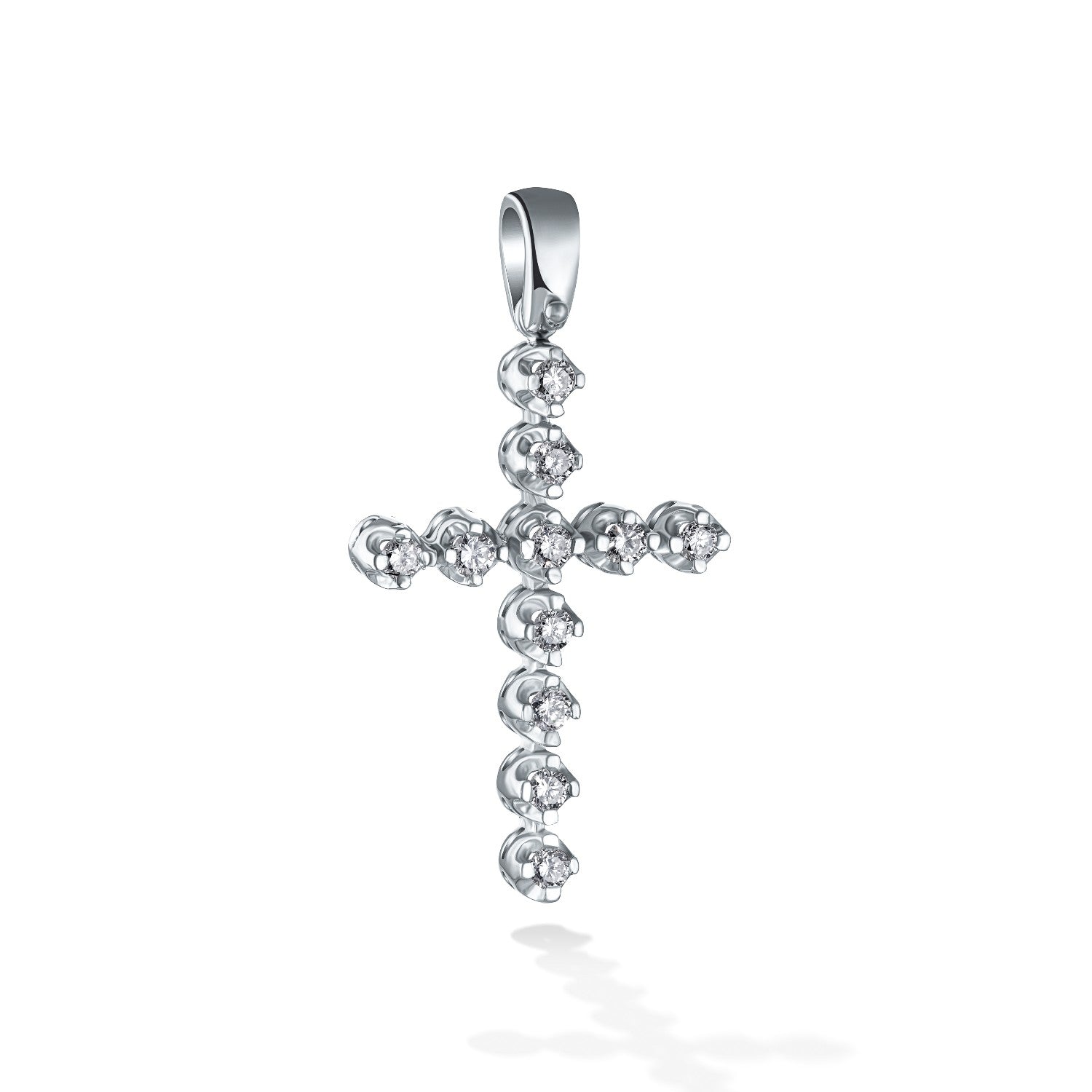 CROSS WHITE GOLD Κ18 ΜΕ - 48619