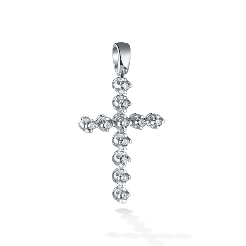 CROSS WHITE GOLD Κ18 ΜΕ - 48619