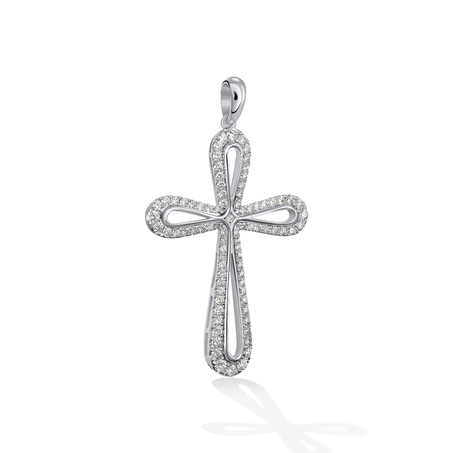 CROSS WHITE GOLD 750 & PRECIOUS STONES - 48968