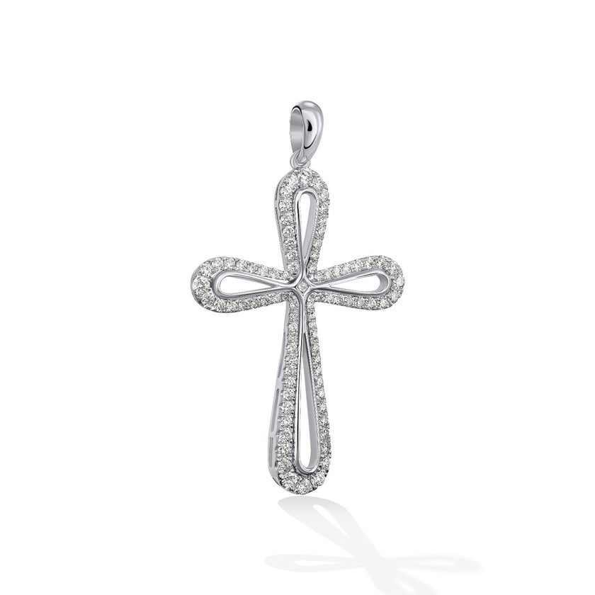 CROSS WHITE GOLD 750 & PRECIOUS STONES - 48968
