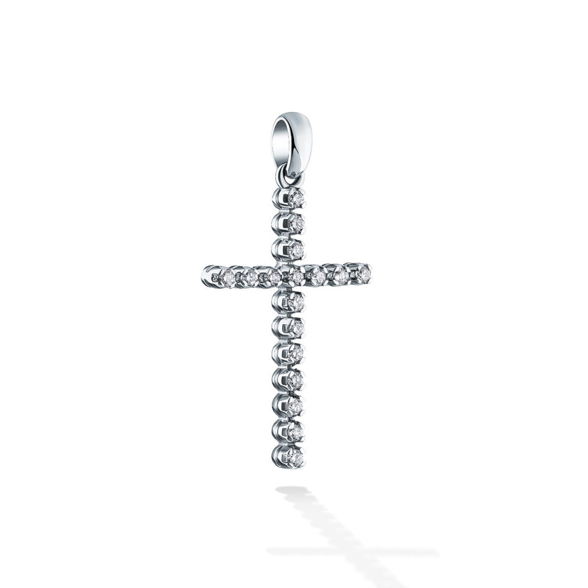 CROSS WHITE GOLD 750 & PRECIOUS STONES - 49879