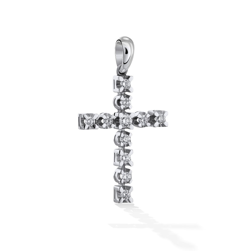 CROSS WHITE GOLD 750 & PRECIOUS STONES - 49880