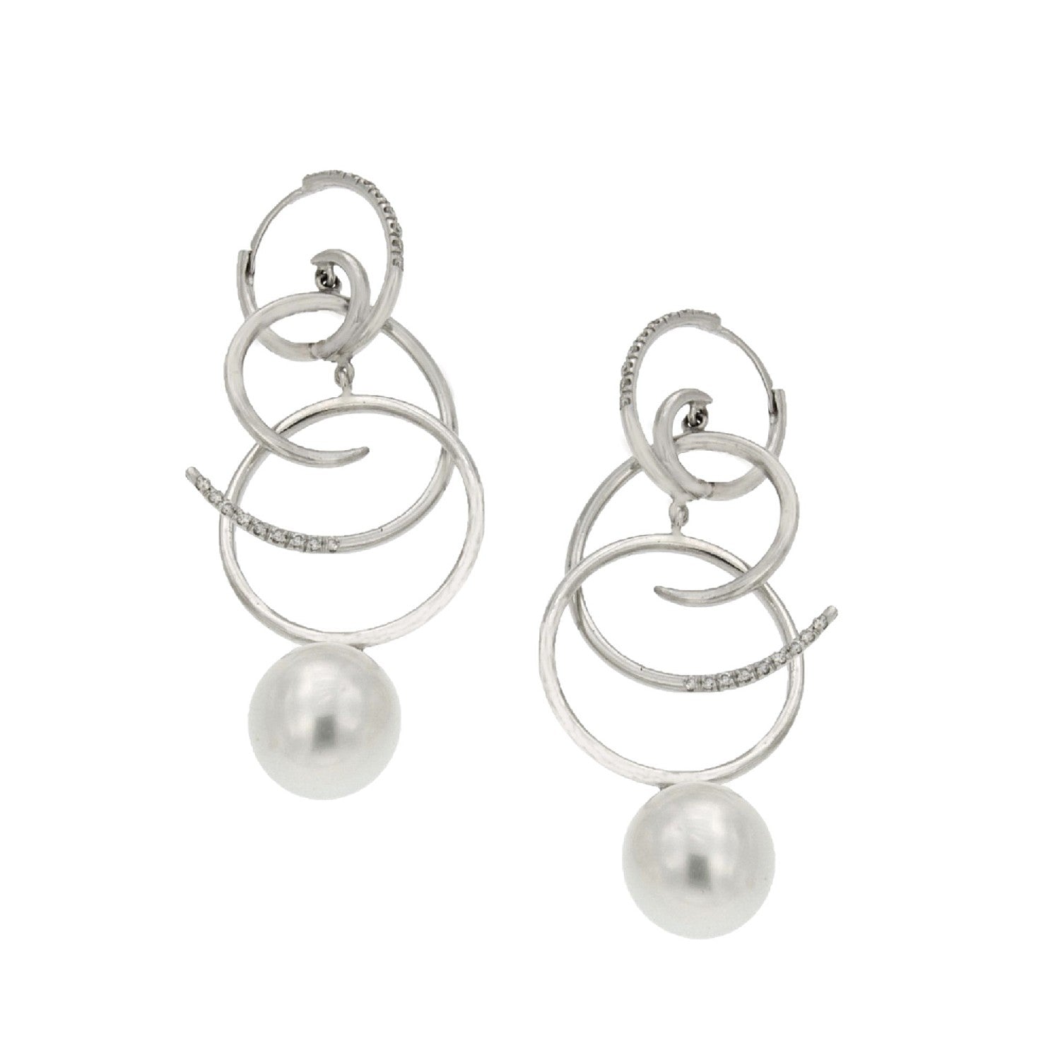 EARRINGS WHITE GOLD 750 & PEARLS - 50922