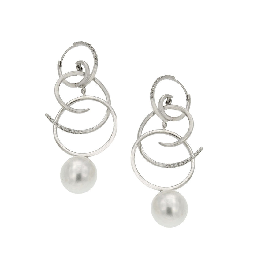 EARRINGS WHITE GOLD 750 & PEARLS - 50922