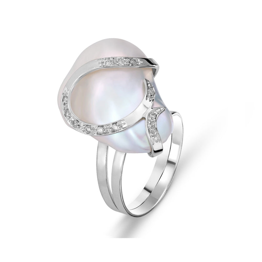 RING WHITE GOLD 750 & PEARLS - 50935