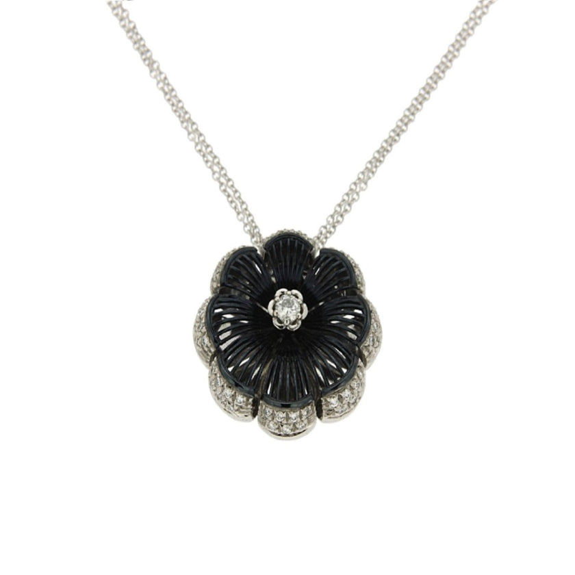 NECKLACE WHITE GOLD 750 WITH PRECIOUS STONES & CHAIN - 55585